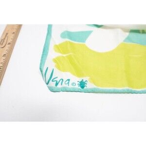 Vera Neumann Silk artsy abstract bright blue/green vintage scarf 25" neck art
